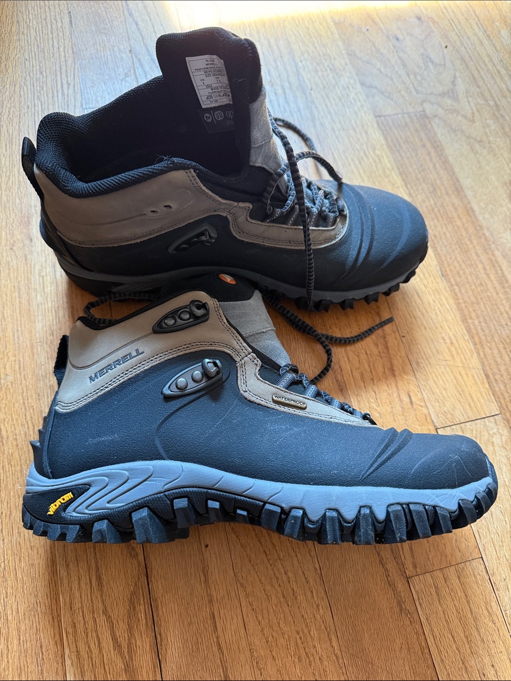 Merrell Men's Black and Gray Trail Waterproof Hiking Boots
